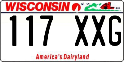 WI license plate 117XXG