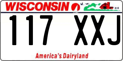 WI license plate 117XXJ