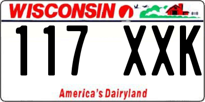 WI license plate 117XXK