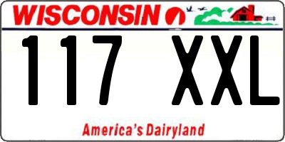 WI license plate 117XXL