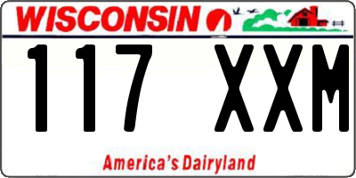 WI license plate 117XXM