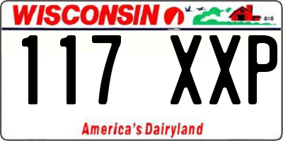 WI license plate 117XXP