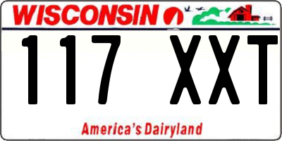 WI license plate 117XXT