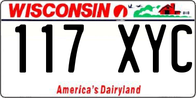 WI license plate 117XYC