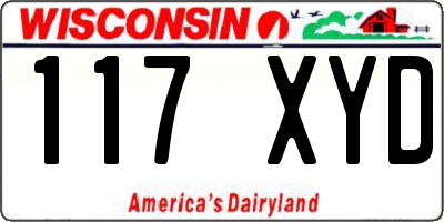 WI license plate 117XYD