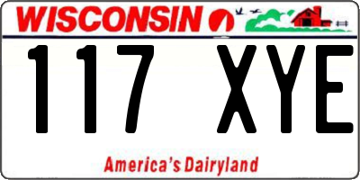 WI license plate 117XYE