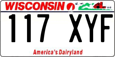 WI license plate 117XYF