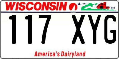 WI license plate 117XYG