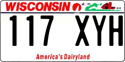 WI license plate 117XYH