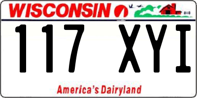 WI license plate 117XYI