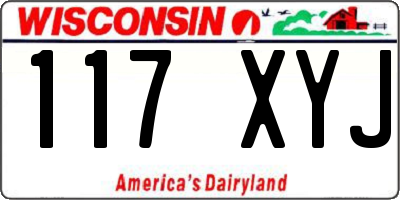 WI license plate 117XYJ