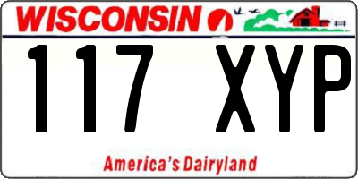 WI license plate 117XYP