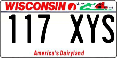 WI license plate 117XYS