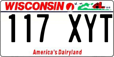 WI license plate 117XYT