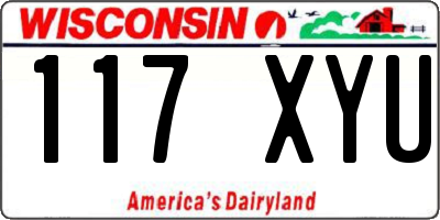 WI license plate 117XYU