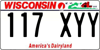 WI license plate 117XYY
