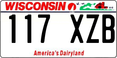 WI license plate 117XZB