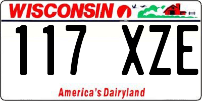 WI license plate 117XZE