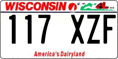 WI license plate 117XZF