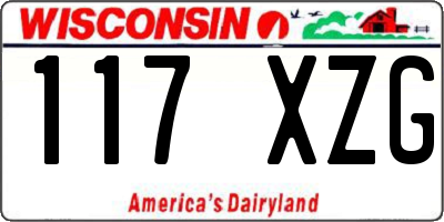 WI license plate 117XZG