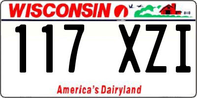 WI license plate 117XZI