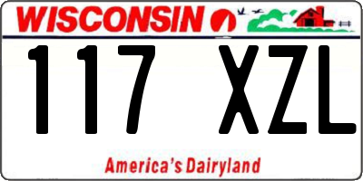 WI license plate 117XZL