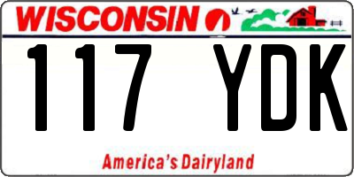 WI license plate 117YDK