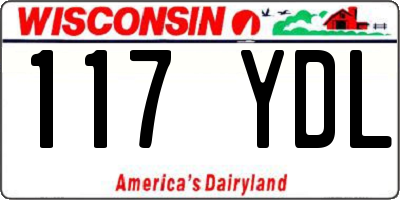 WI license plate 117YDL
