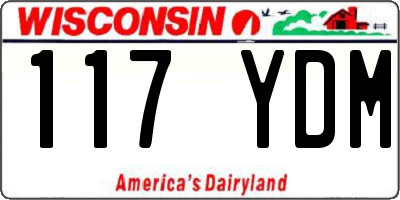 WI license plate 117YDM