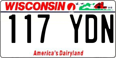 WI license plate 117YDN