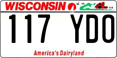 WI license plate 117YDO