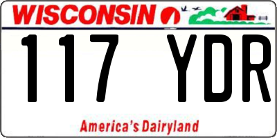 WI license plate 117YDR