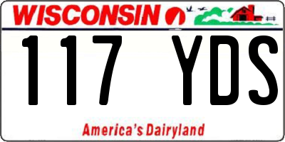 WI license plate 117YDS