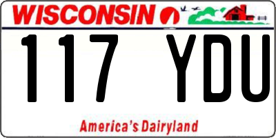 WI license plate 117YDU