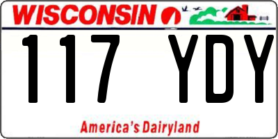 WI license plate 117YDY
