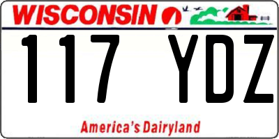 WI license plate 117YDZ