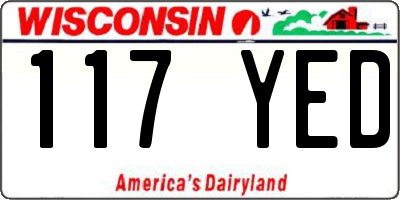 WI license plate 117YED
