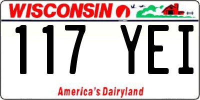 WI license plate 117YEI