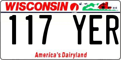 WI license plate 117YER