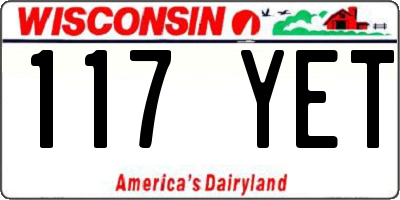 WI license plate 117YET