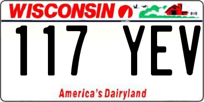 WI license plate 117YEV
