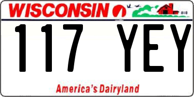 WI license plate 117YEY