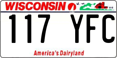 WI license plate 117YFC