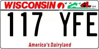 WI license plate 117YFE