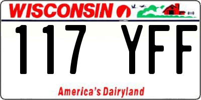 WI license plate 117YFF