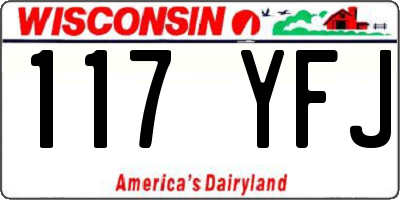 WI license plate 117YFJ