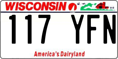 WI license plate 117YFN