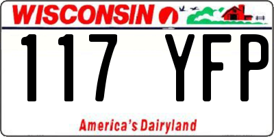 WI license plate 117YFP