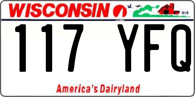 WI license plate 117YFQ