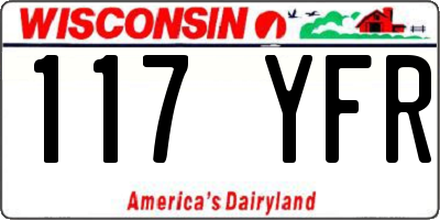 WI license plate 117YFR